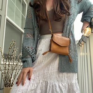 Small brown leather purse